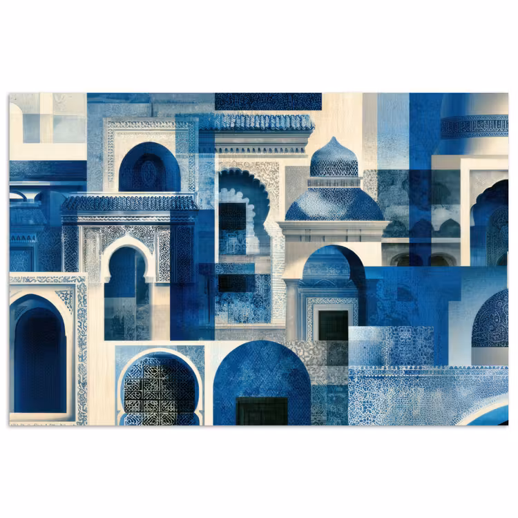 Poster – Abstract - Islamitisch - Blauw - Wit — 1