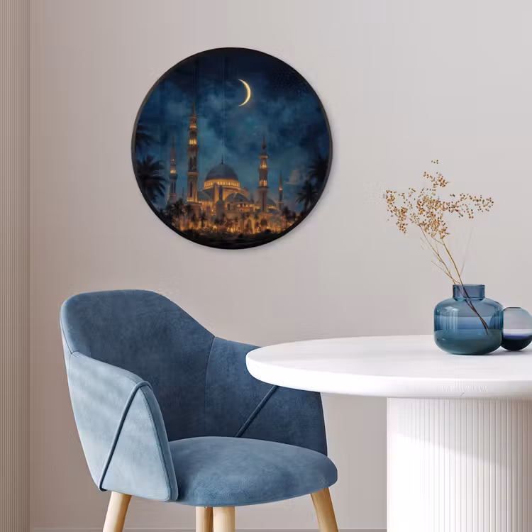 Fotolijst rond zonder passe partout - Sterrenhemel - Maan - Palmbomen - Moskee — 4