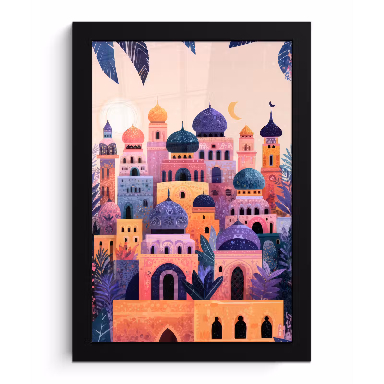 Poster met lijst - Kleurrijke stad - Zon - Islamitisch — 1