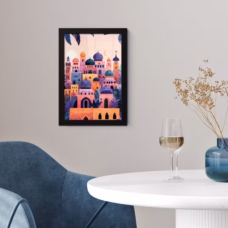 Poster met lijst - Kleurrijke stad - Zon - Islamitisch — 4