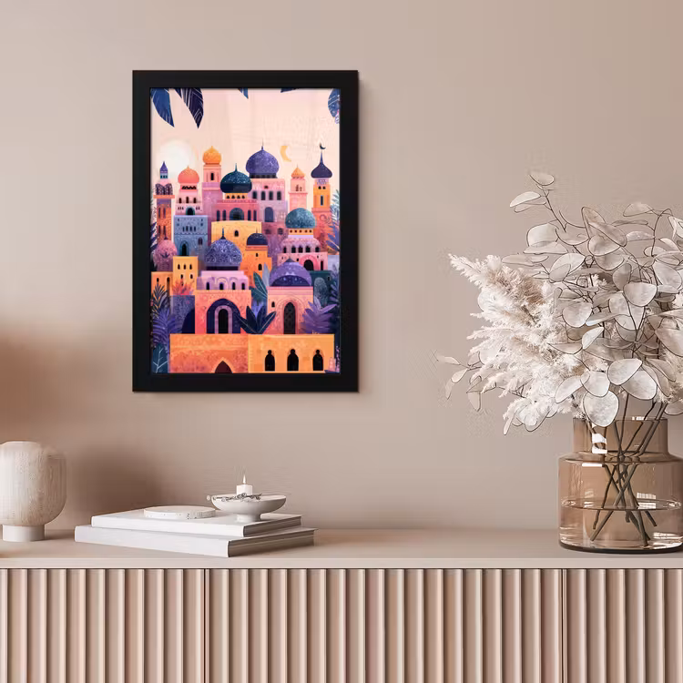Poster met lijst - Kleurrijke stad - Zon - Islamitisch — 5