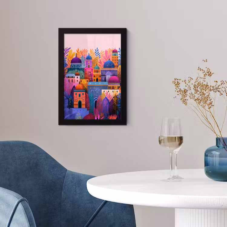 Poster met lijst - Kleurrijk paradijs - Levendig - Islamitisch — 4