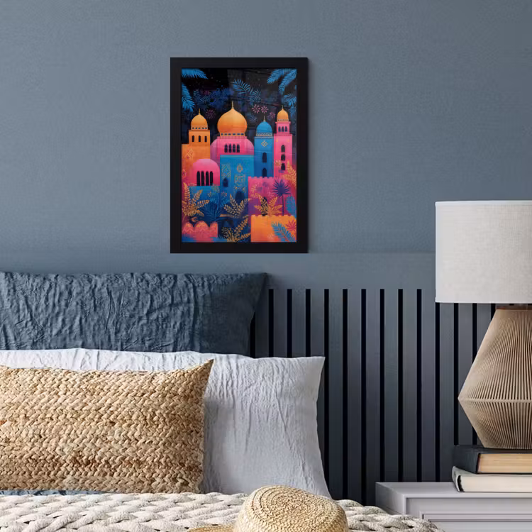 Poster met lijst - Kleurrijk - Stad - Nacht - Islamitisch — 3
