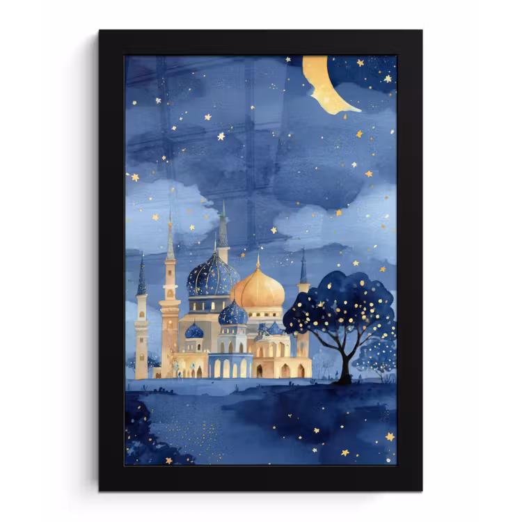 Poster met lijst - Sterrenhemel - Goud - Moskee — 1