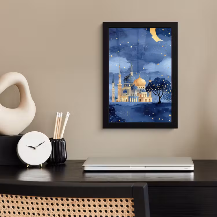 Poster met lijst - Sterrenhemel - Goud - Moskee — 2