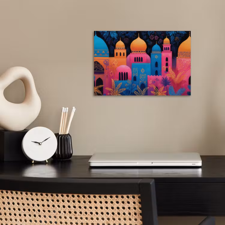 Poster – Kleurrijk - Stad - Nacht - Islamitisch — 2