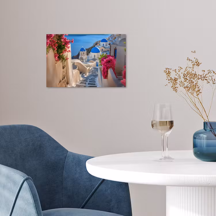 Poster – Santorini - Bloemen - Griekenland — 4