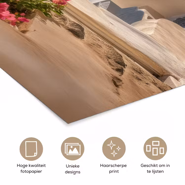 Poster – Santorini - Bloemen - Griekenland — 5