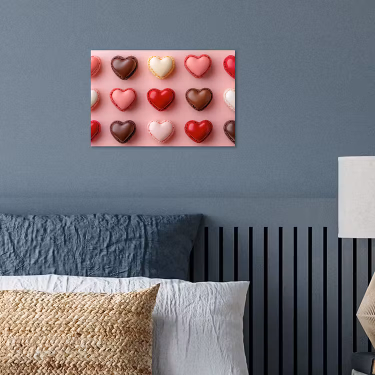 Poster – Macarons - Hartjes - Kleurrijk - Roze — 3