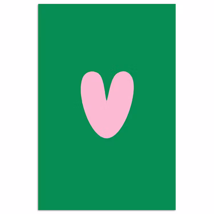 Poster – Groen - Hart - Minimalistisch - Valentijn — 1