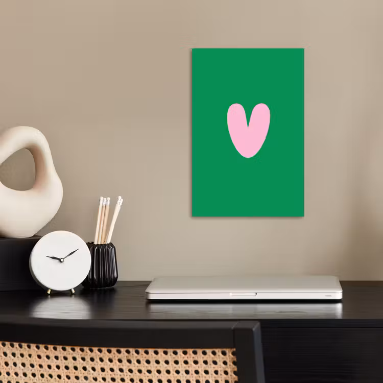 Poster – Groen - Hart - Minimalistisch - Valentijn — 2