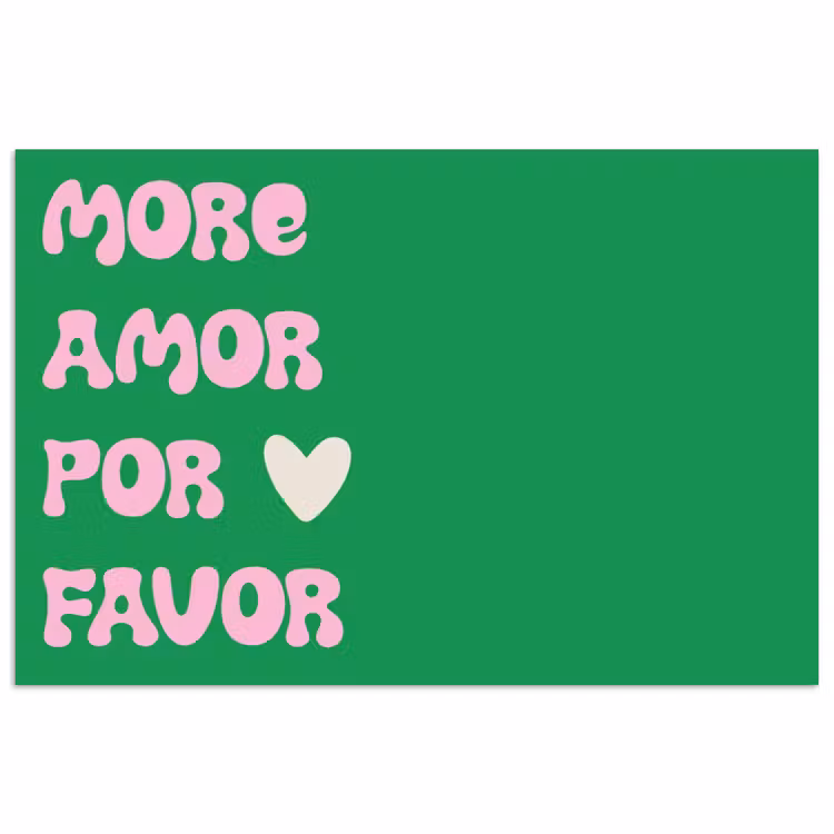 Poster – Amor - Valentijn - Groen - Tekst — 1