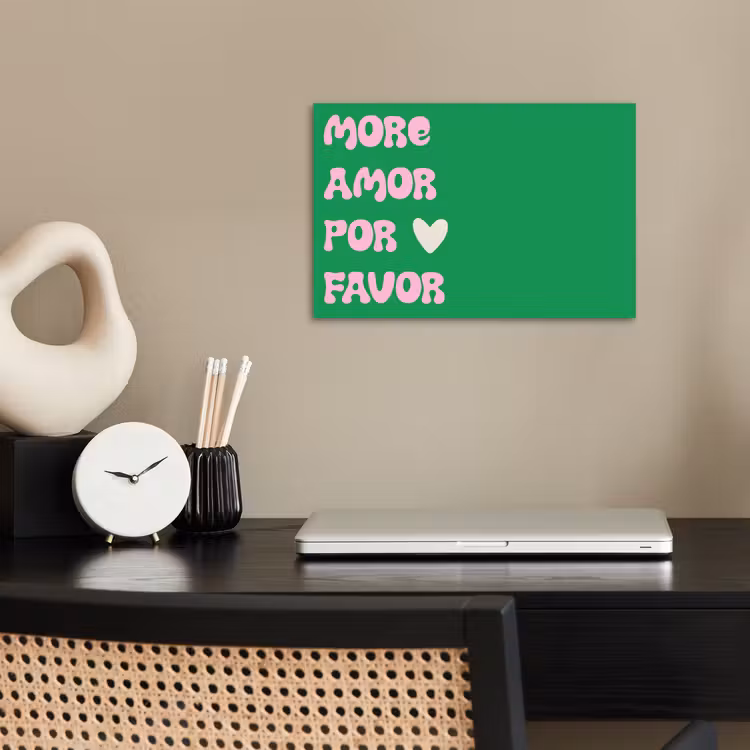 Poster – Amor - Valentijn - Groen - Tekst — 2