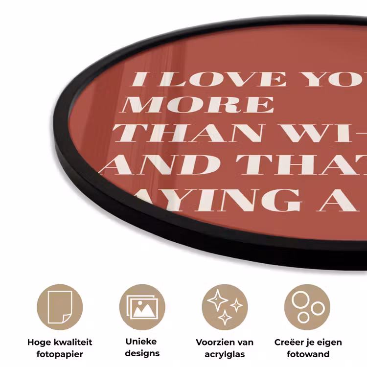 Ronde fotolijst - Rood - Quote - Liefde — 2