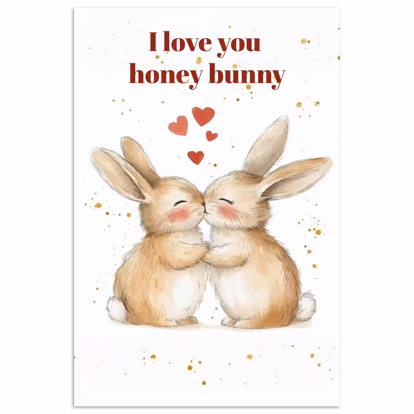 Poster – Liefde - Rood - konijn — 1