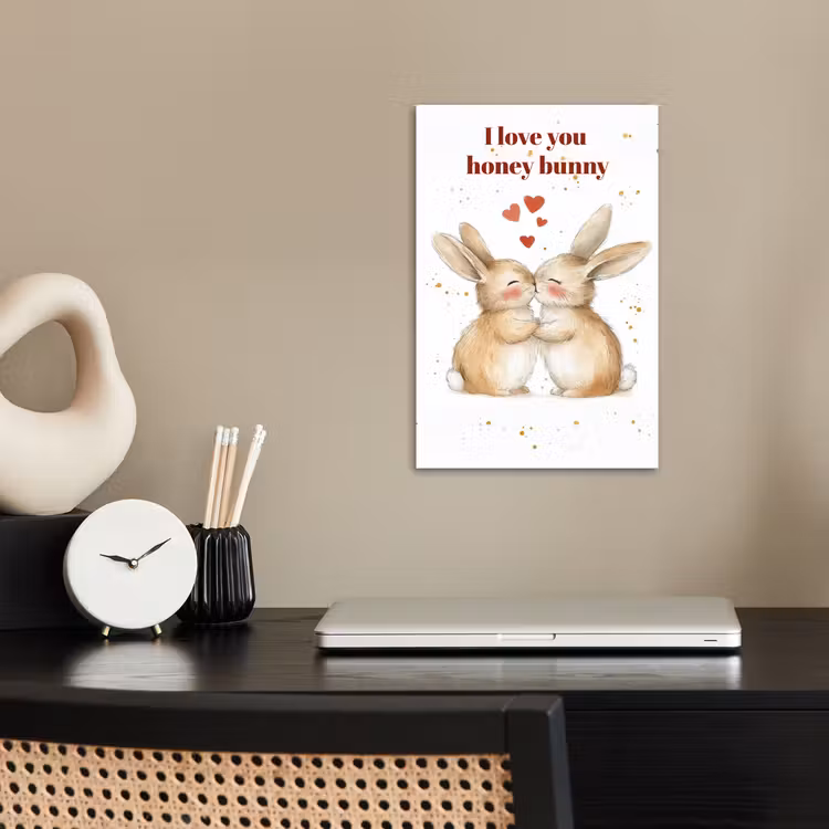Poster – Liefde - Rood - konijn — 2