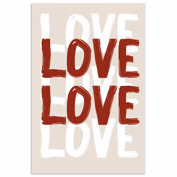 Poster – Love - Rood - Tekst — 1