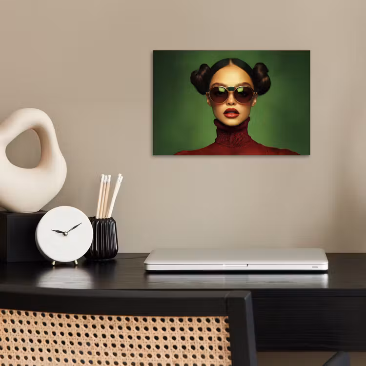 Poster – Vrouw - Groen - Bril - Aesthetic - Modern — 2