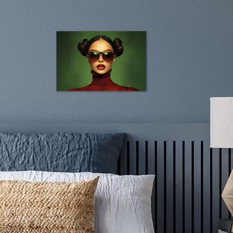 Poster – Vrouw - Groen - Bril - Aesthetic - Modern — 3