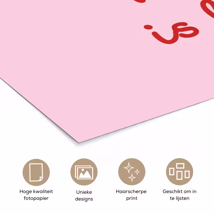 Poster - Tekst - Roze - Love - Hart — 5