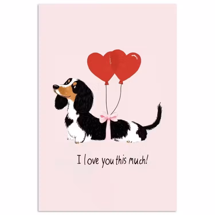 Poster – Hond - Teckel - Valentijn - Love — 1