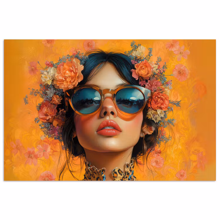 Poster – Vrouw - Bloemen - Aesthetic - Oranje — 1