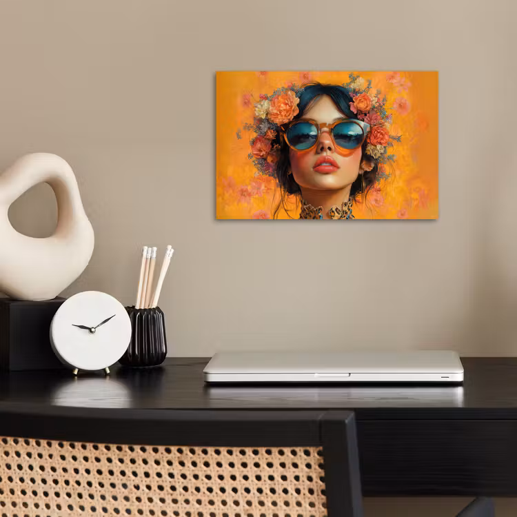 Poster – Vrouw - Bloemen - Aesthetic - Oranje — 2