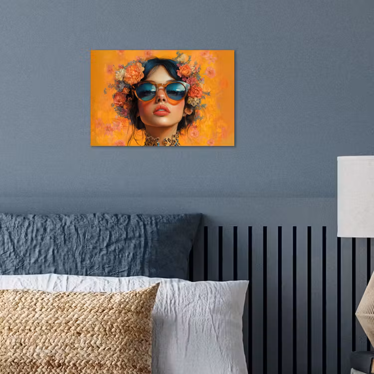 Poster – Vrouw - Bloemen - Aesthetic - Oranje — 3