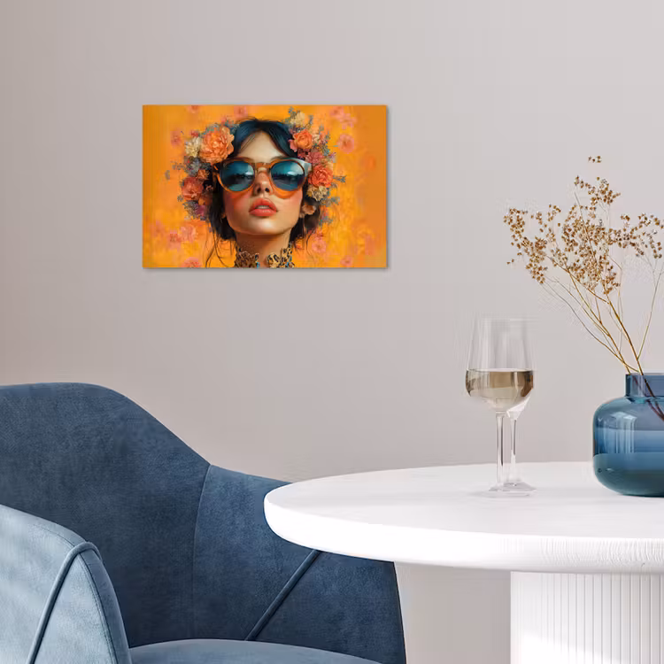Poster – Vrouw - Bloemen - Aesthetic - Oranje — 4