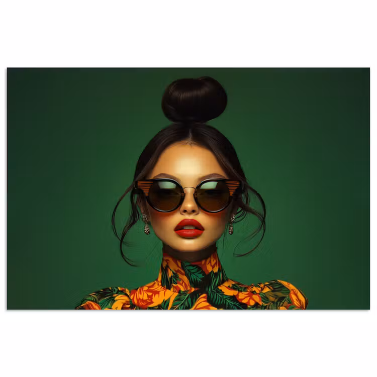 Poster – Vrouw met Zonnebril Groen