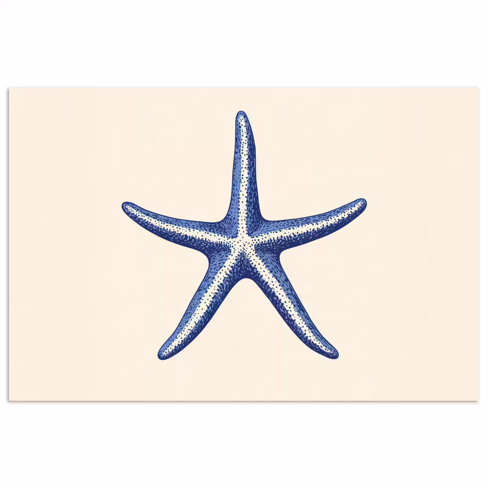 Poster – Blauwe zeester - Minimalistisch - Beige — 1