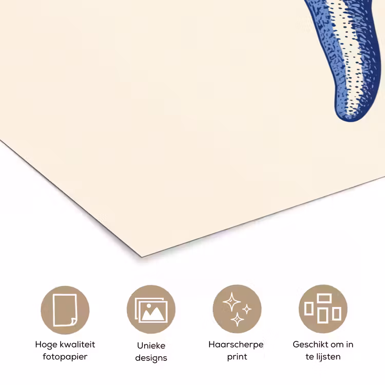 Poster – Blauwe zeester - Minimalistisch - Beige — 5
