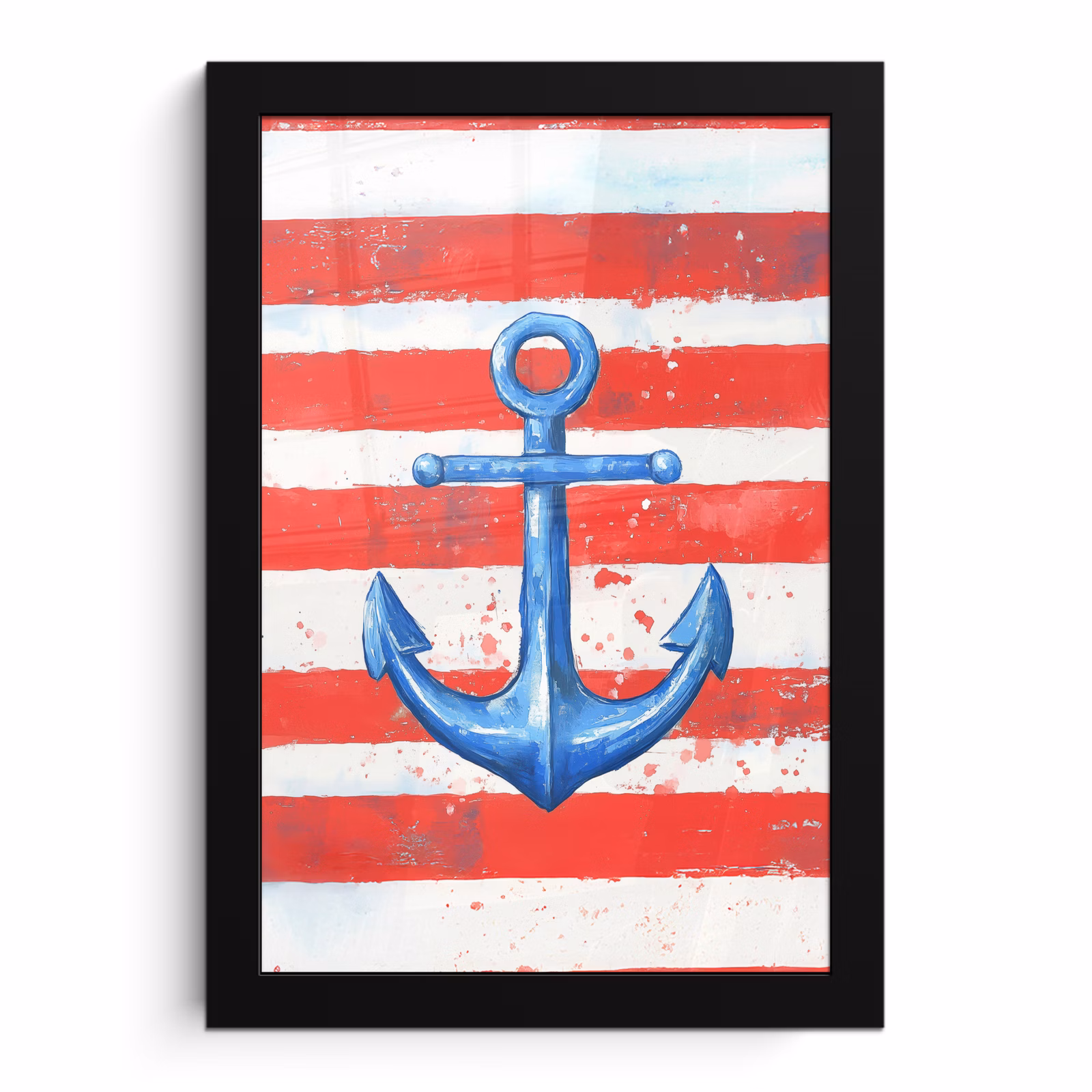 Poster met lijst - Blauw Anker Rode Strepen — 1