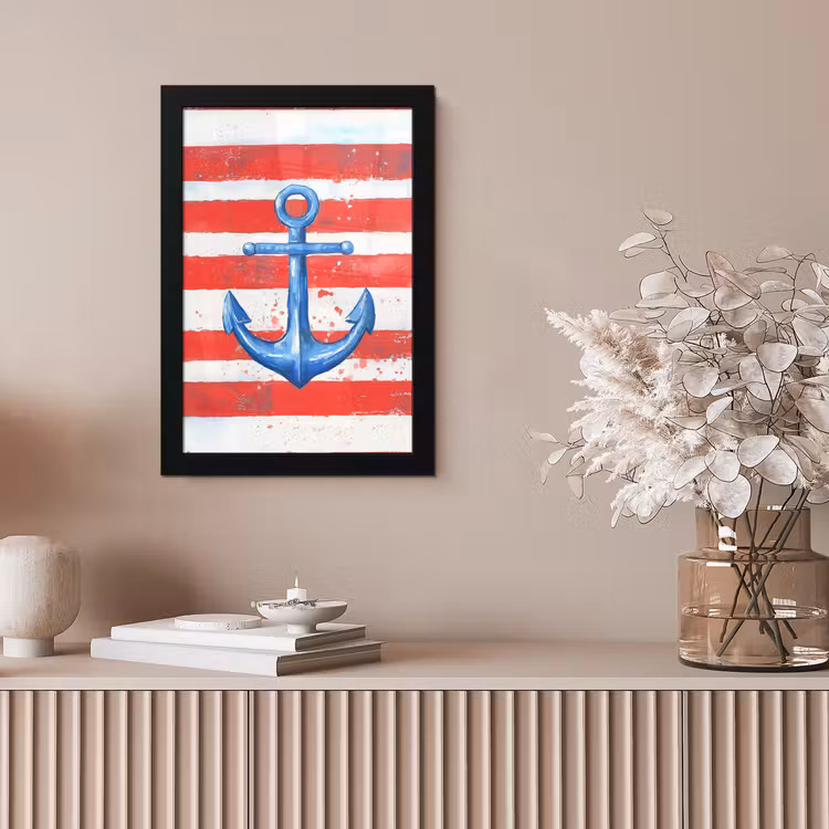 Poster met lijst - Blauw Anker Rode Strepen — 5