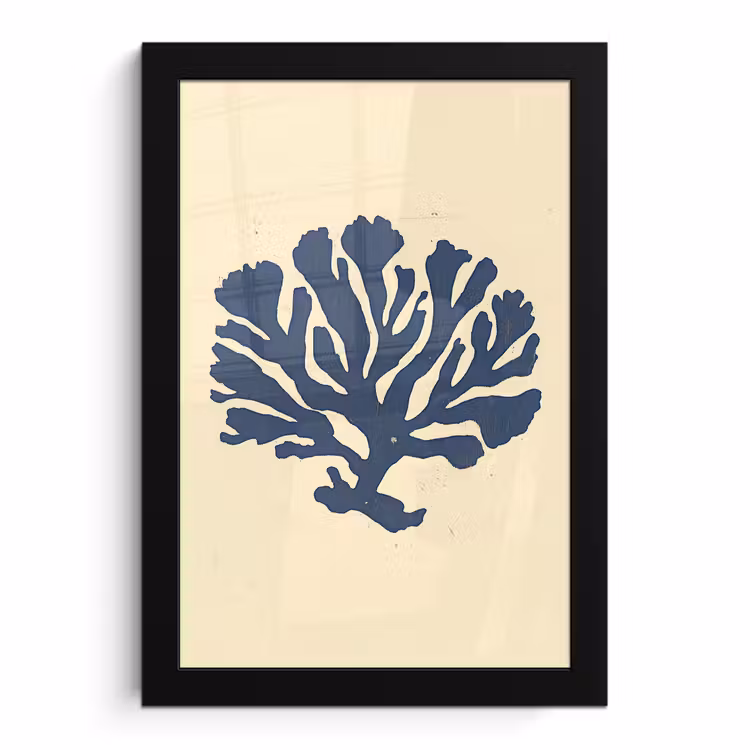 Poster met lijst - Donkerblauw Koraal
