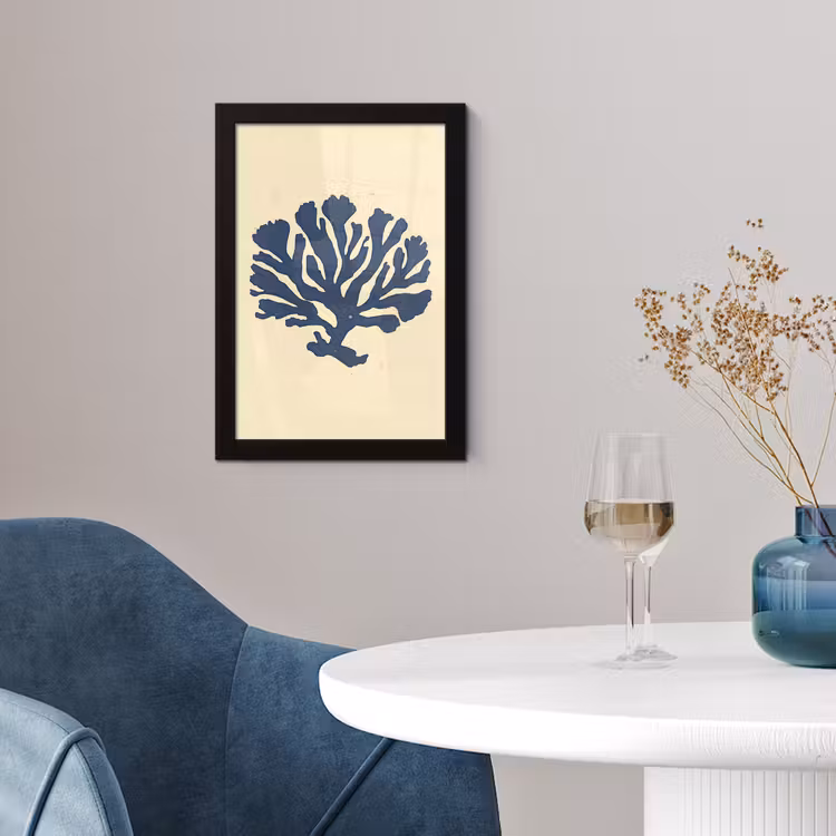 Poster met lijst - Donkerblauw Koraal — 4