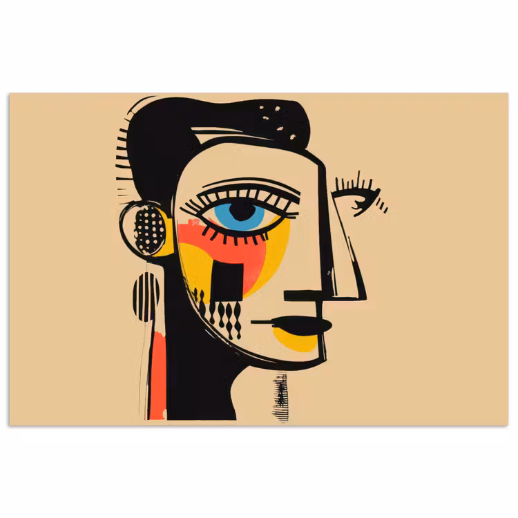 Poster – Geometrisch - Felle kleuren - Kubistische stijl — 1