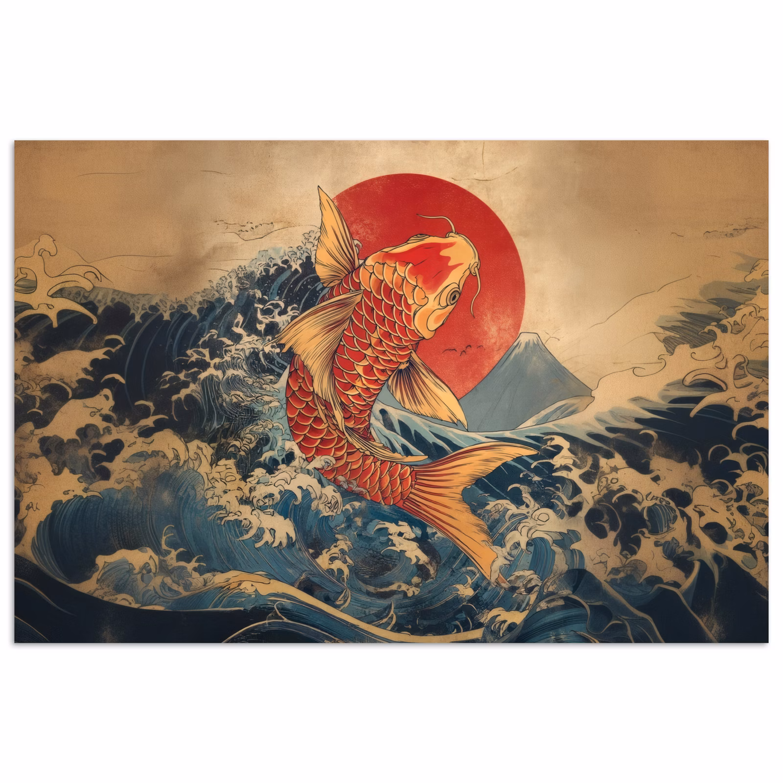 Poster – Koi Karper Golven Japans — 1