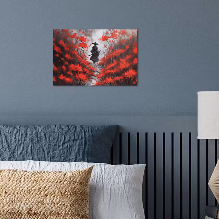 Poster – Samoerai tussen Rode Bloemen — 3