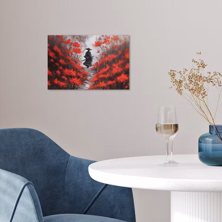 Poster – Samoerai tussen Rode Bloemen — 4