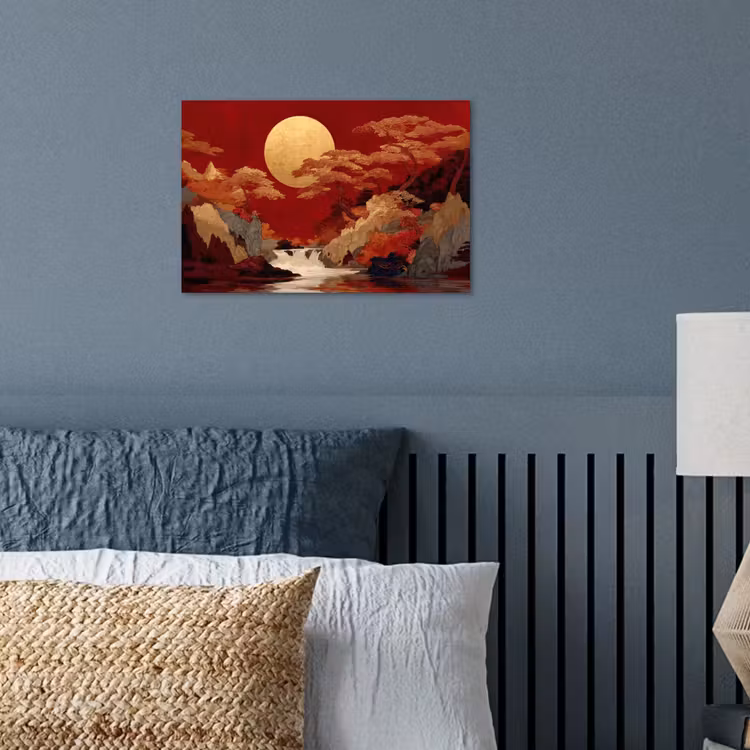 Poster – Volle maan - Landschap - Waterval — 3