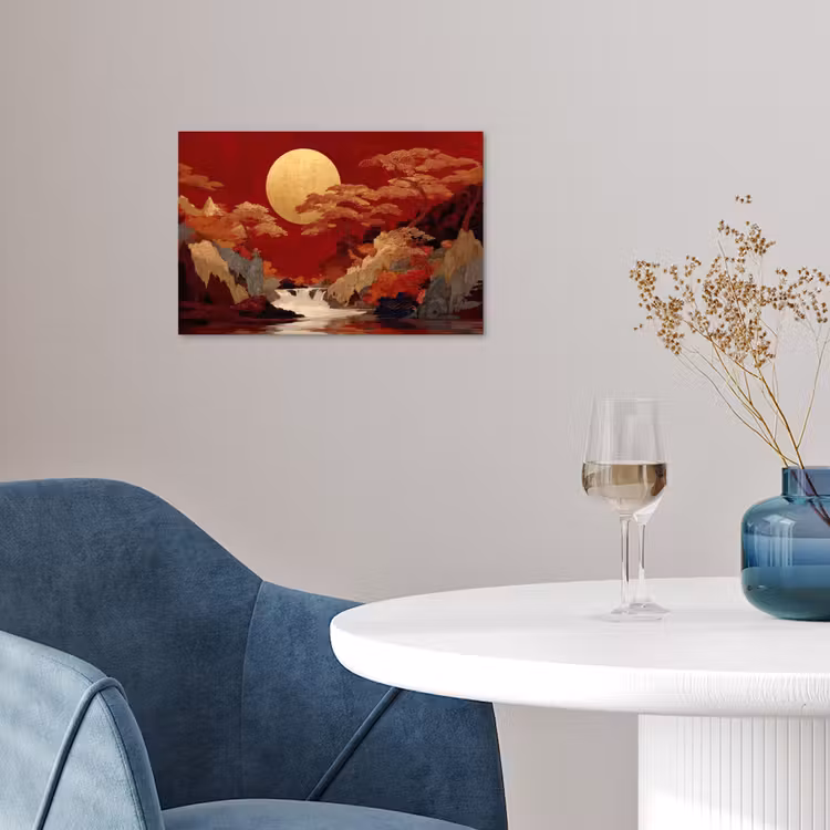 Poster – Volle maan - Landschap - Waterval — 4