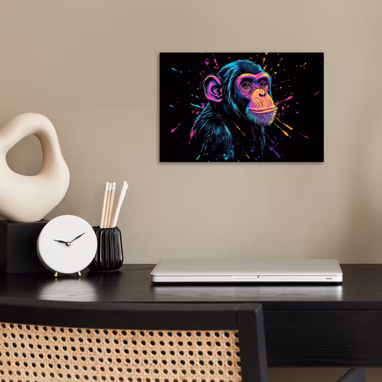 Poster – Aap - Verf - Neon - Kleur — 2