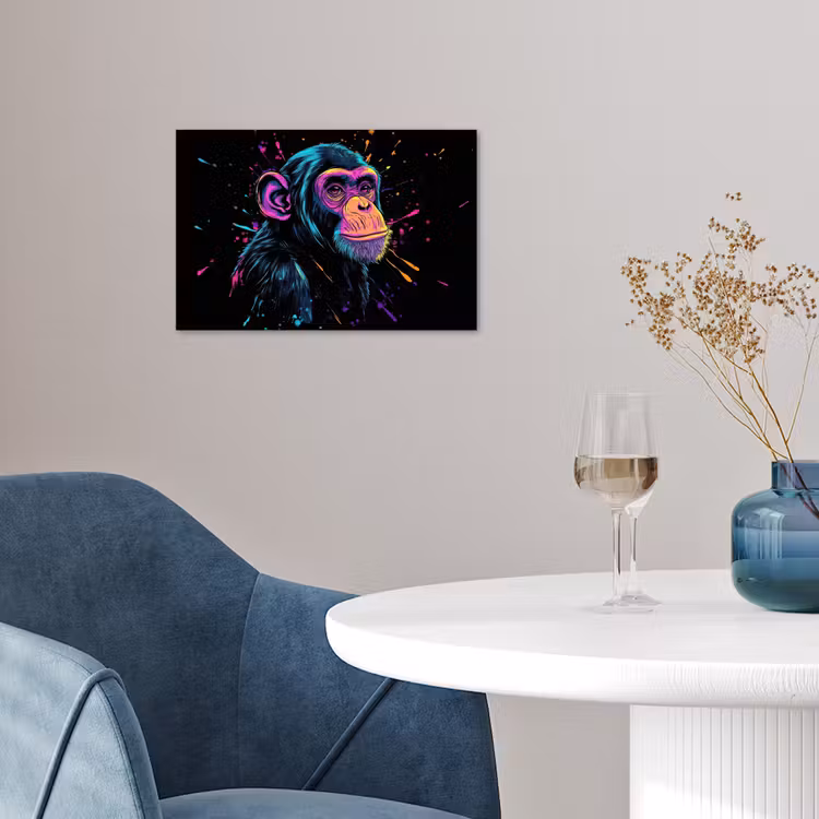 Poster – Aap - Verf - Neon - Kleur — 4