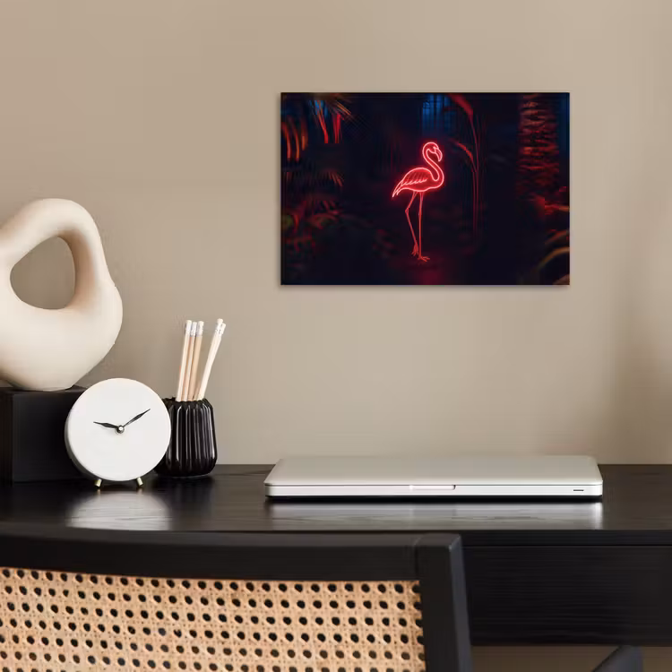 Poster – Flamingo - Roze - Neon - Licht — 2