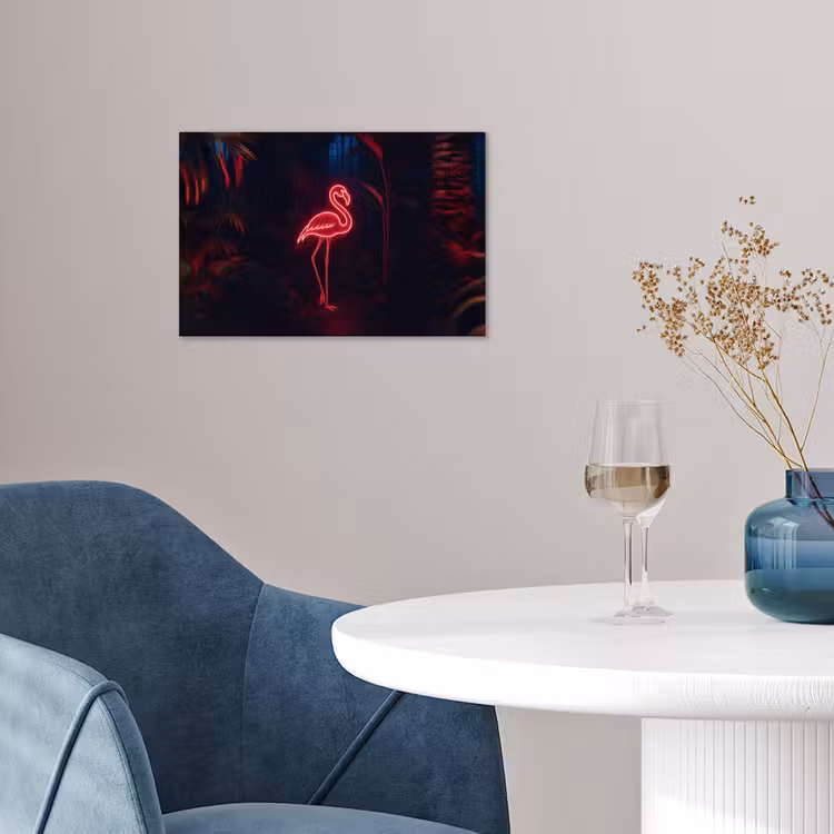 Poster – Flamingo - Roze - Neon - Licht — 4