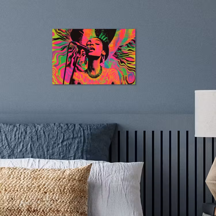 Poster – Vrouw - Microfoon - Neon — 3