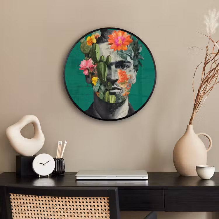 Ronde fotolijst - Man - Planten - Groen — 3