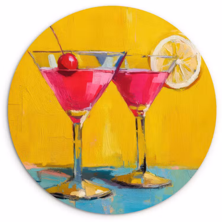 Muurcirkel glas - Glazen - Cocktail - Citroen - Kers — 1