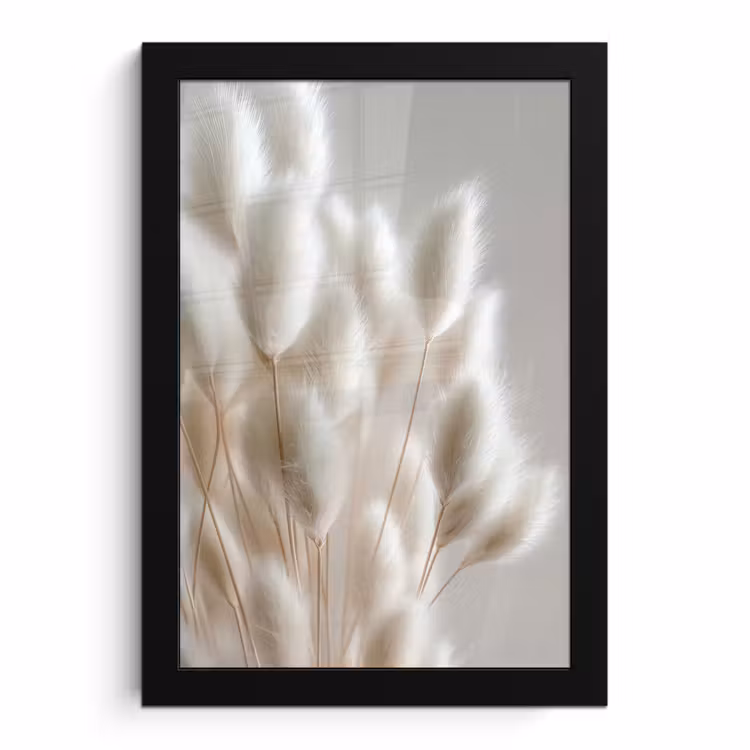 Poster met lijst - Pluimen - Beige - Minimalistisch — 1
